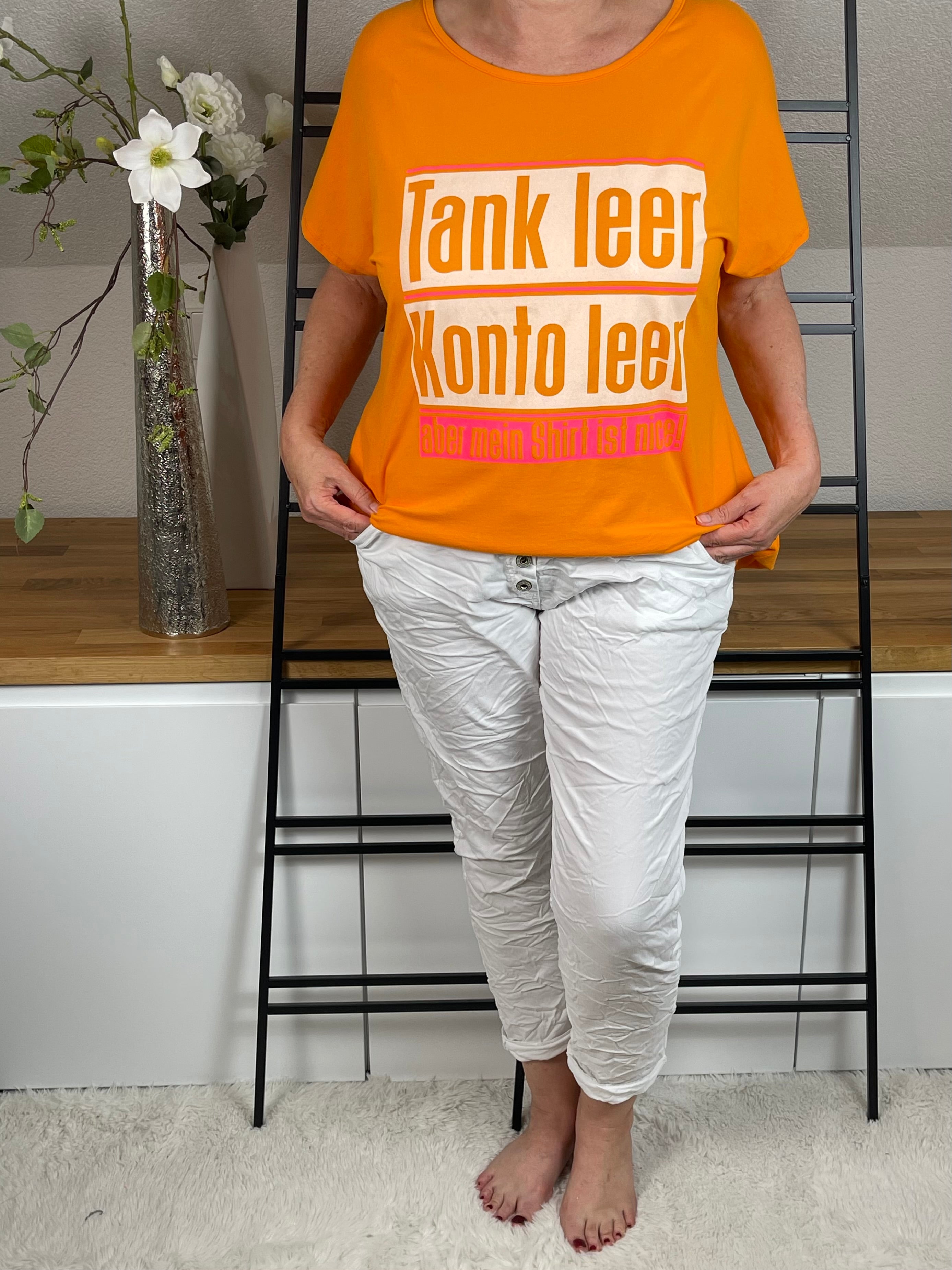 Maxi - Shirt - Kleid  „Tank leer…“ Einheitsgrösse Gr. 40 - 46