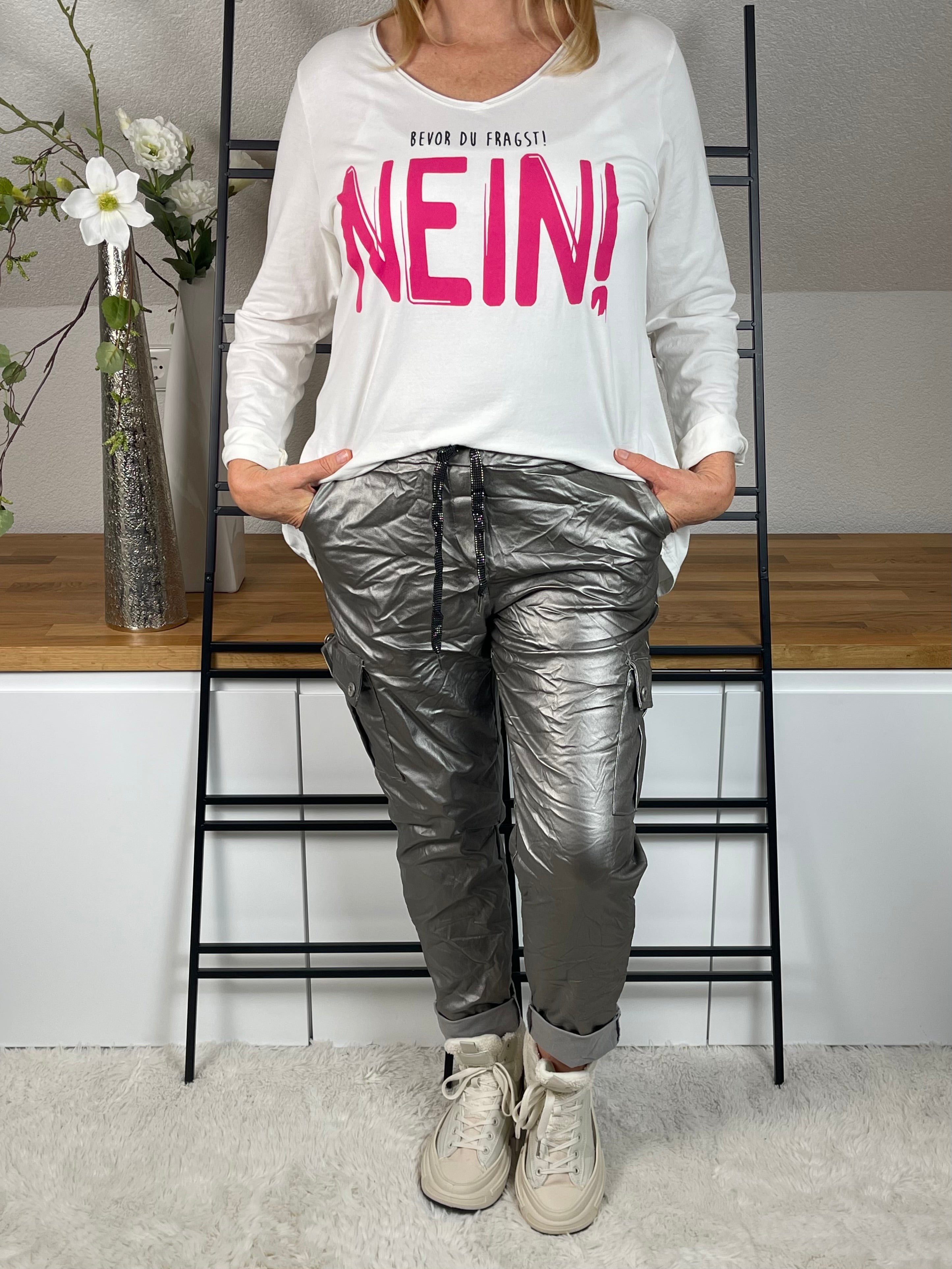 Shirt „BEVOR DU FRAGST! NEIN!“ Einheitsgröße Gr. 36 - 42/44