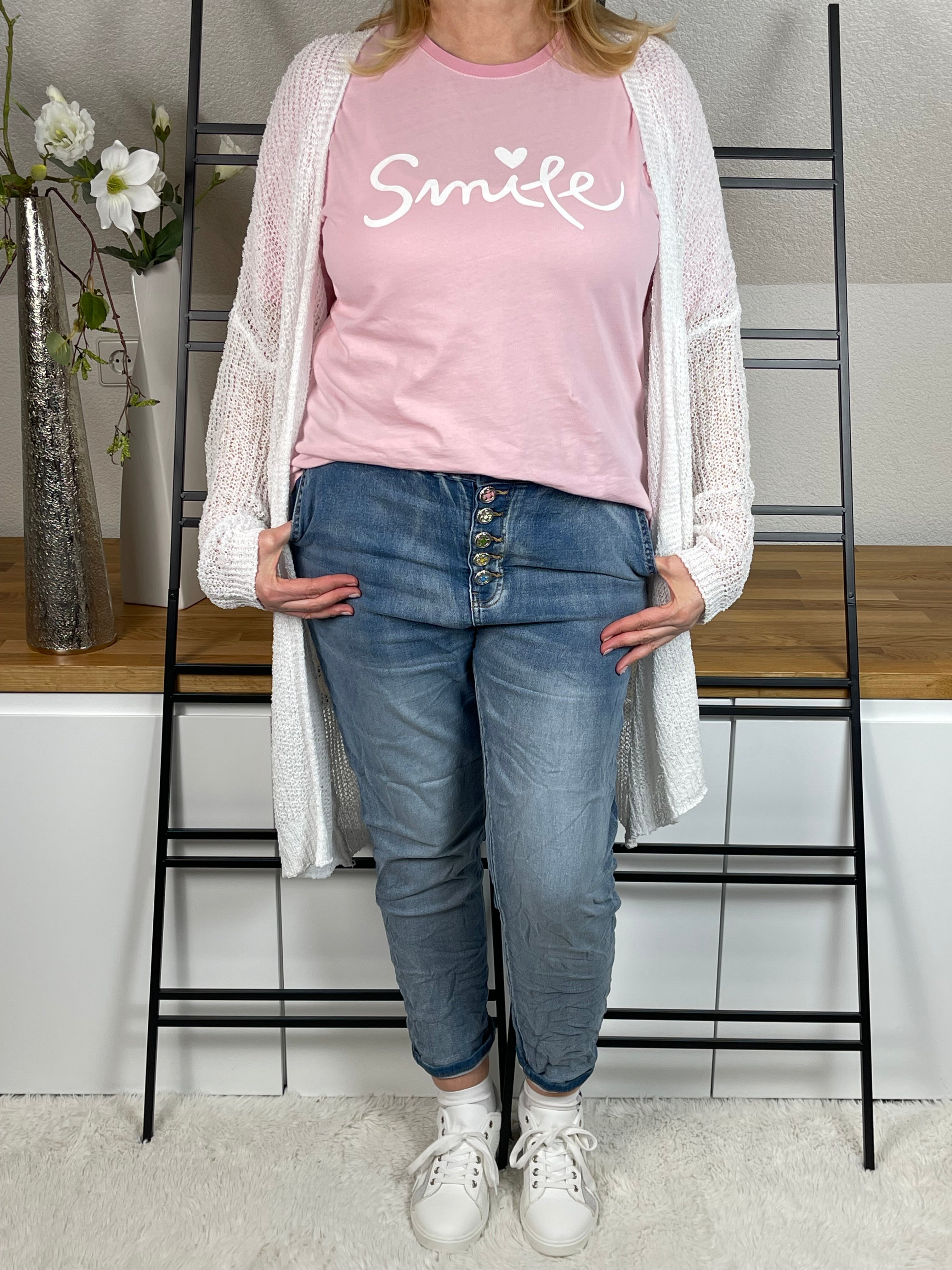 T - Shirt „Smile“ Einheitsgröße Gr. 36 - 40