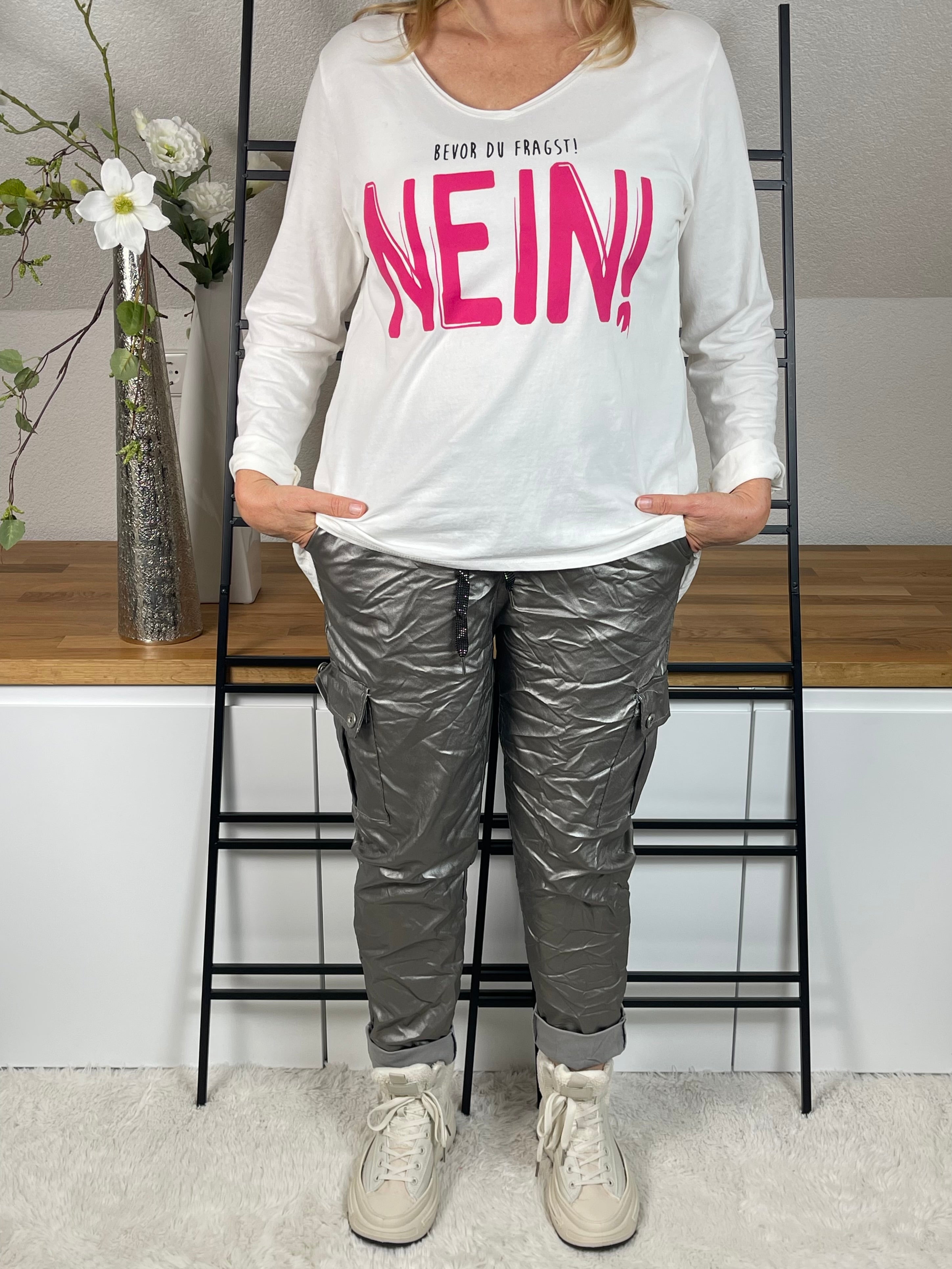 Shirt „BEVOR DU FRAGST! NEIN!“ Einheitsgröße Gr. 36 - 42/44