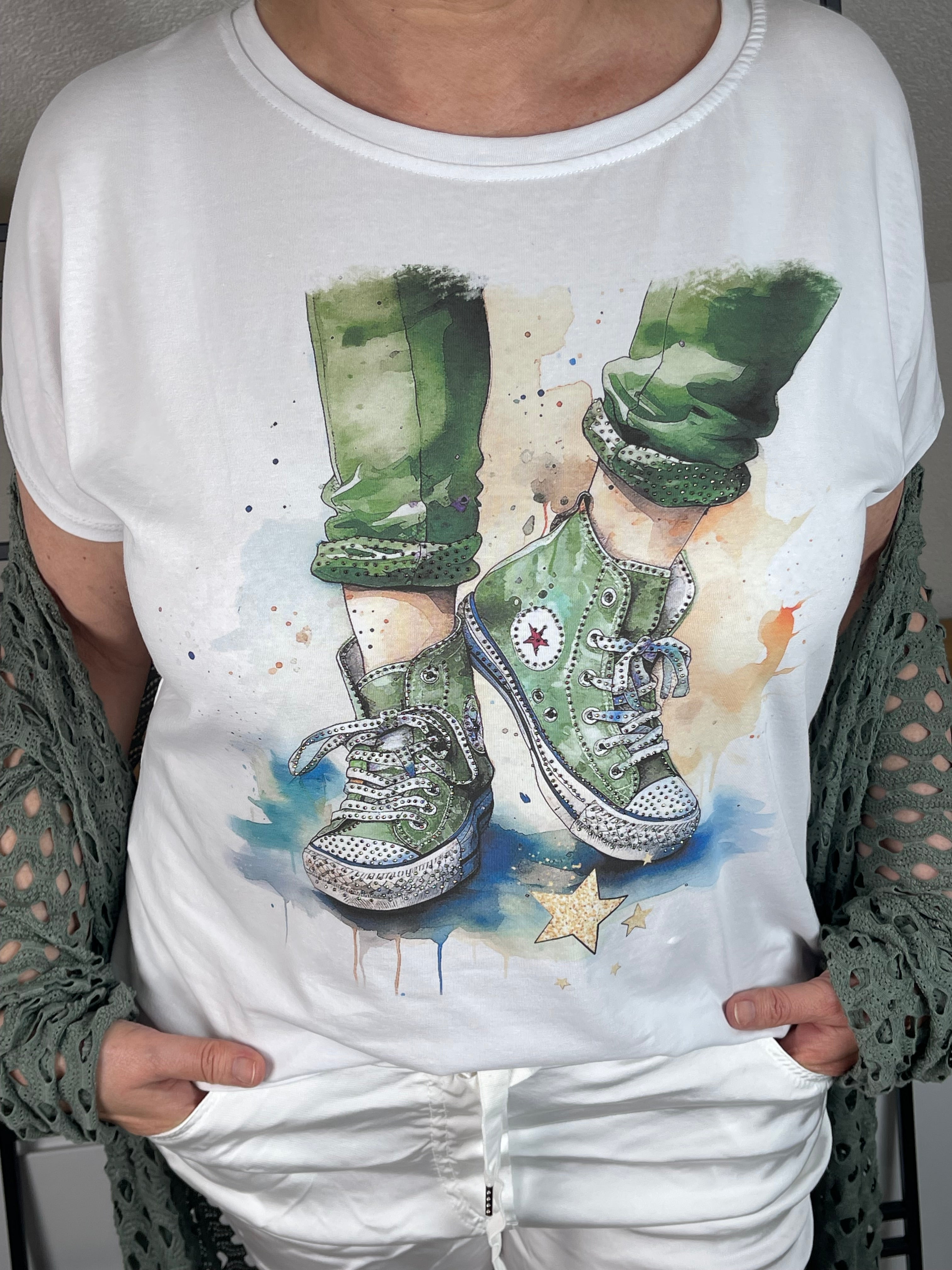 T - Shirt „Sneaker“ Einheitsgrösse Gr. 38 - 44