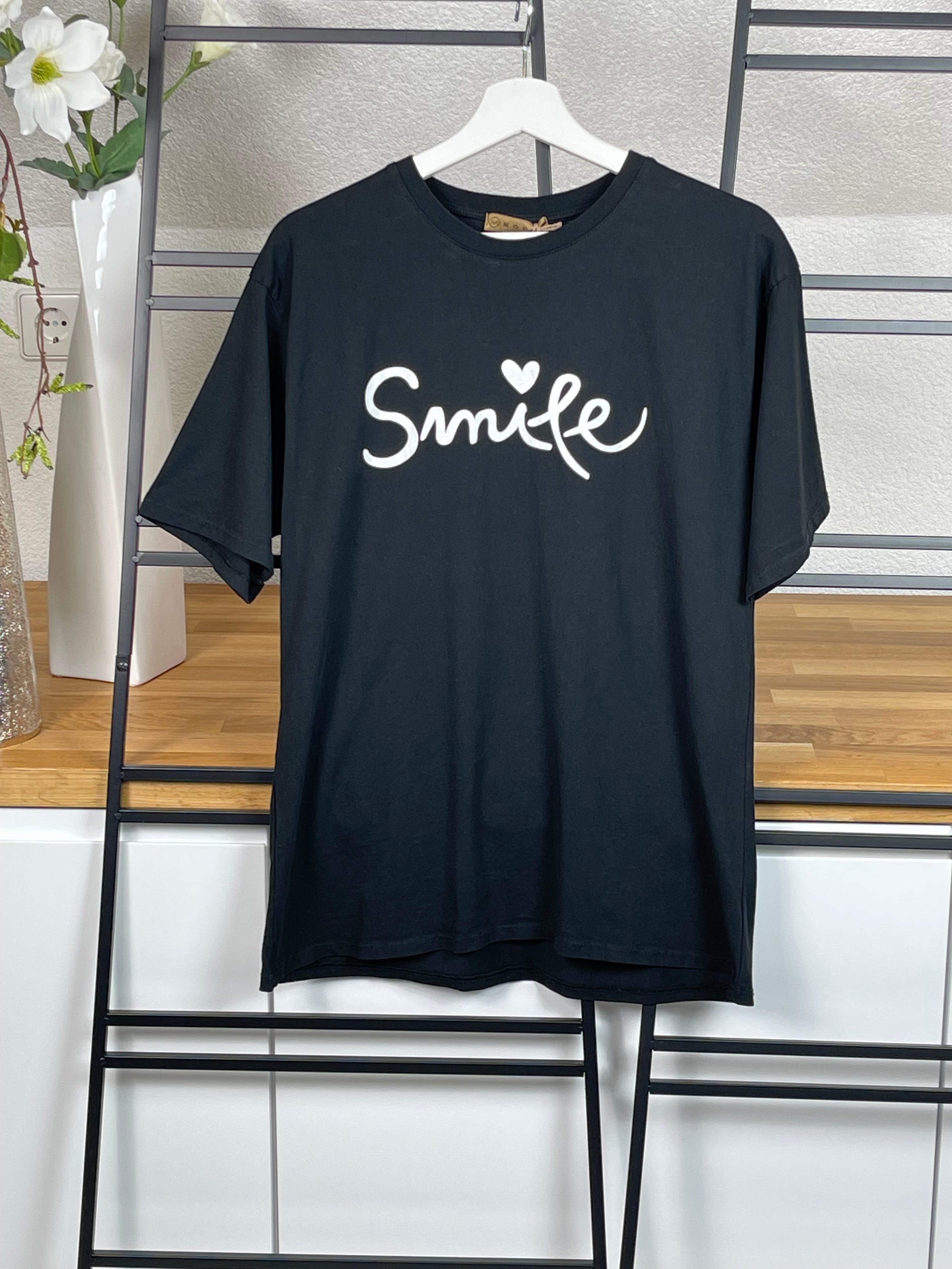 T - Shirt „Smile“ Einheitsgröße Gr. 36 - 40