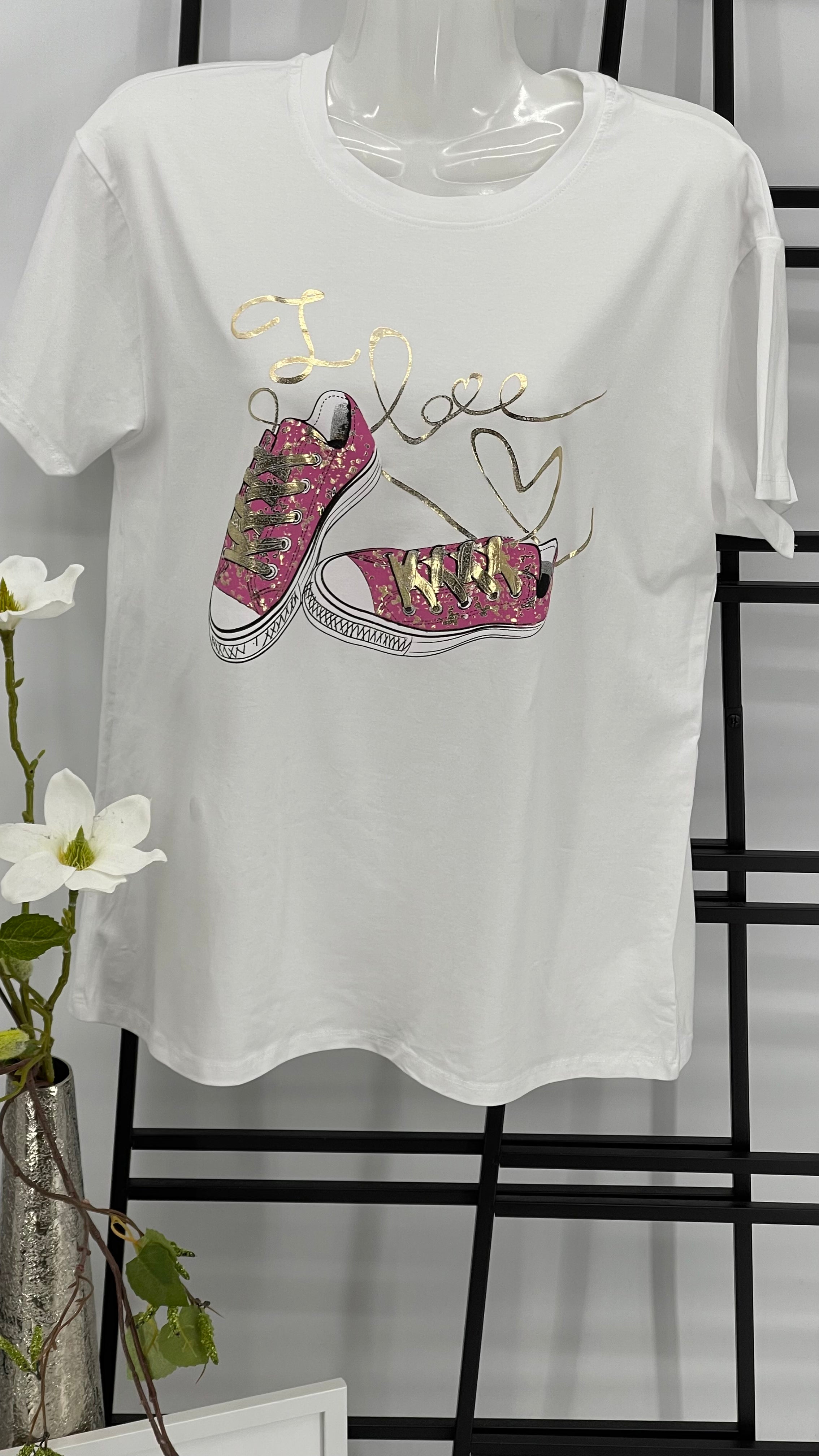 T - Shirt „Sneaker - Glanz “ Einheitsgrösse Gr. 36 - 40